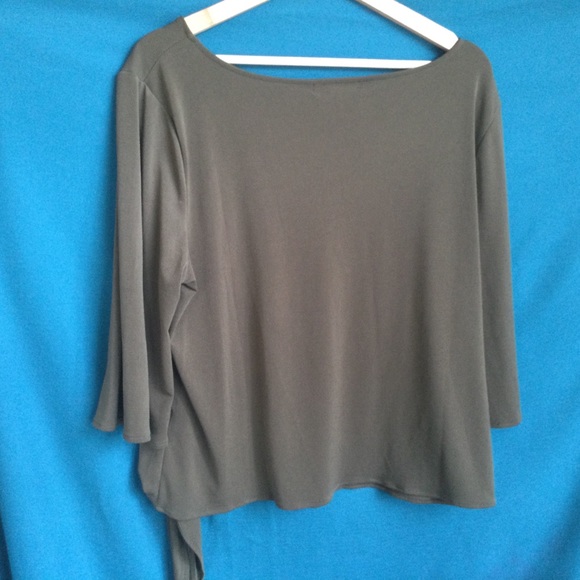 Banana Republic XL Olive Green Side Tie Top Flare sleeves - Picture 5 of 8